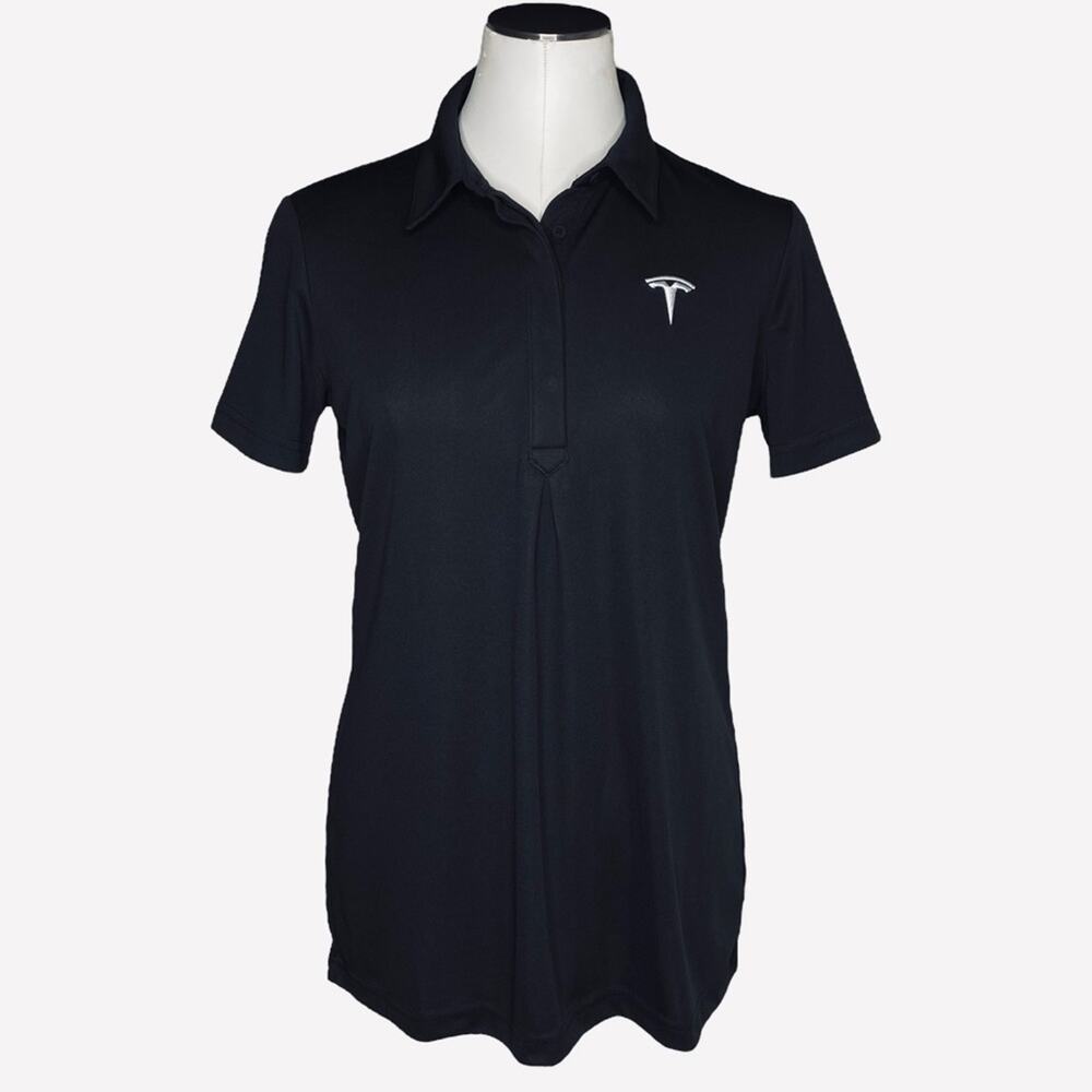 Tesla Motors Black Polo Women's size Medium